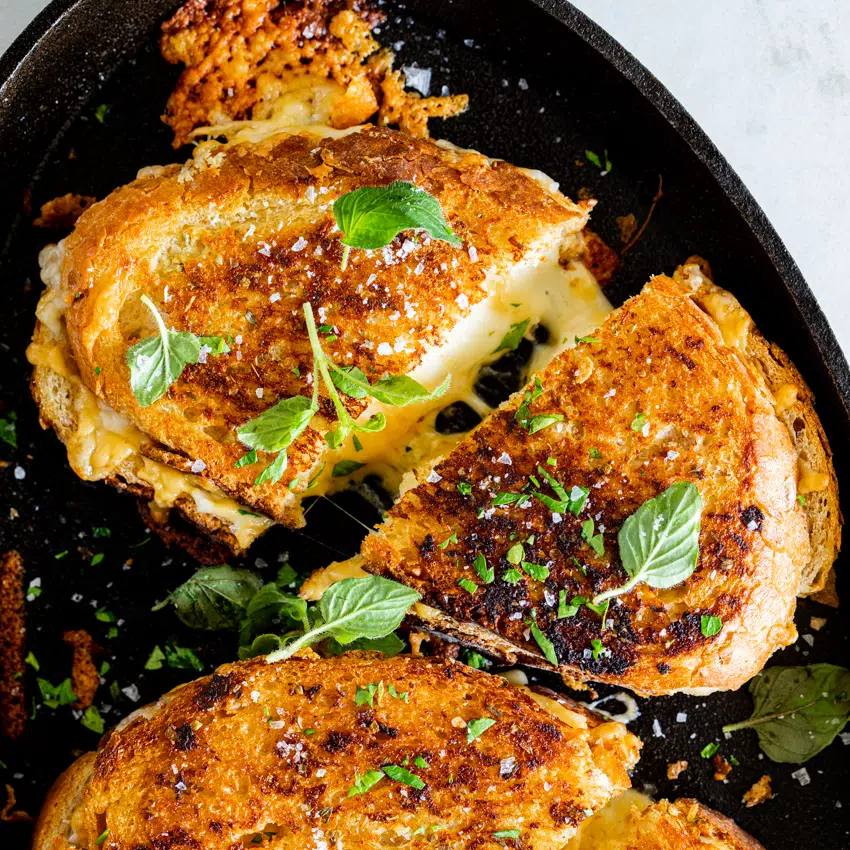 Garlic bread grilled cheese