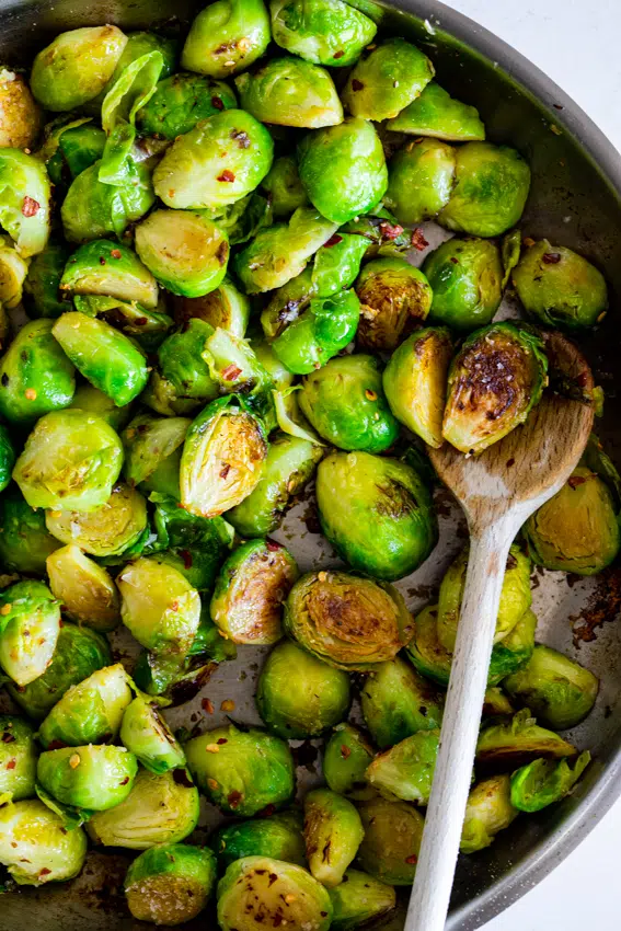 Easy Garlic Butter Sautéed Brussels Sprouts