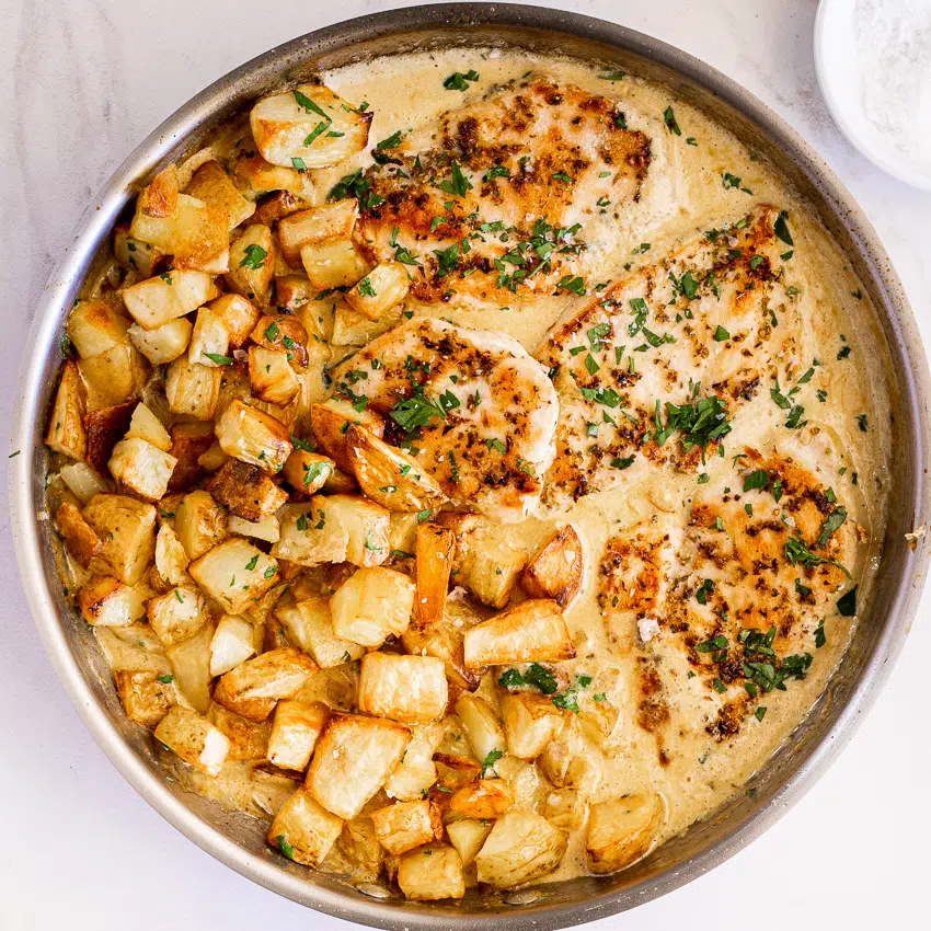 Easy Creamy Dijon Chicken and Potatoes