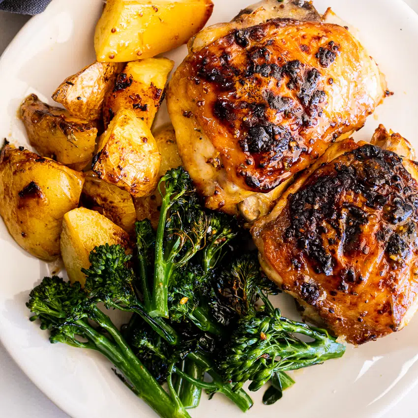 Easy mustard sheet pan chicken