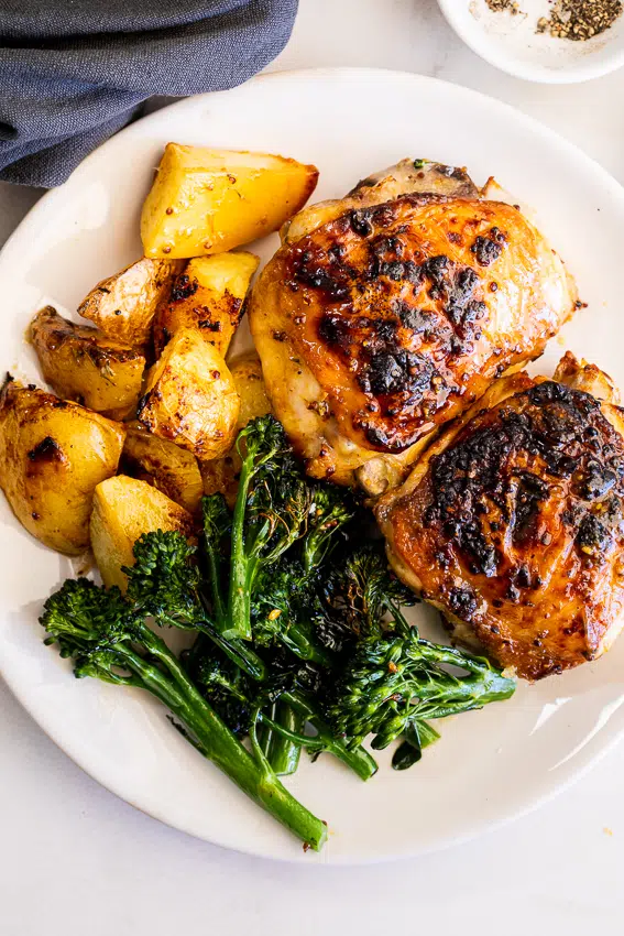 Easy mustard sheet pan chicken