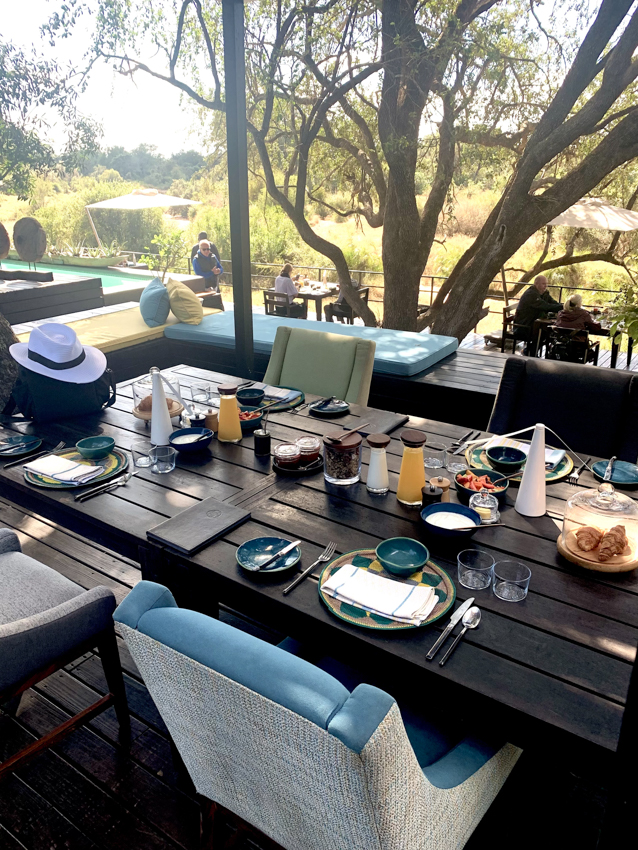 Breakfast table at Silvan Safari