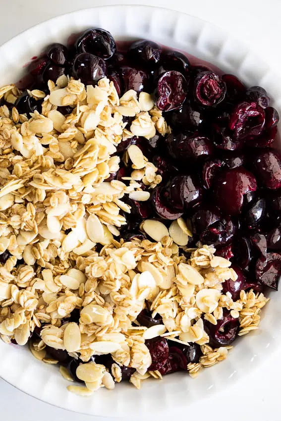 Easy Almond Cherry Crisp