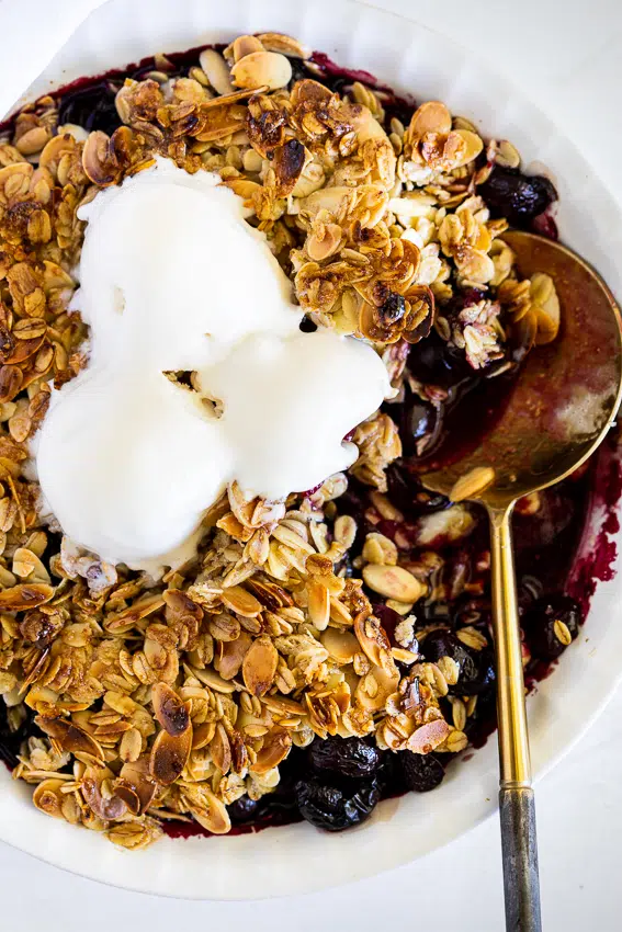 Easy Almond Cherry Crisp