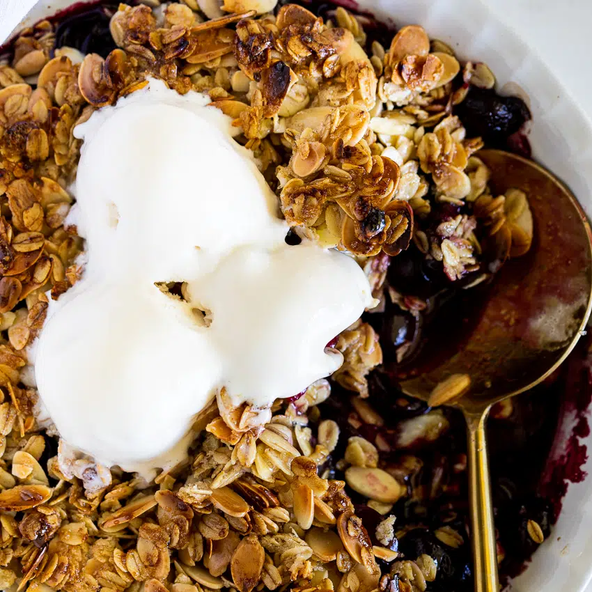 Easy Almond Cherry Crisp