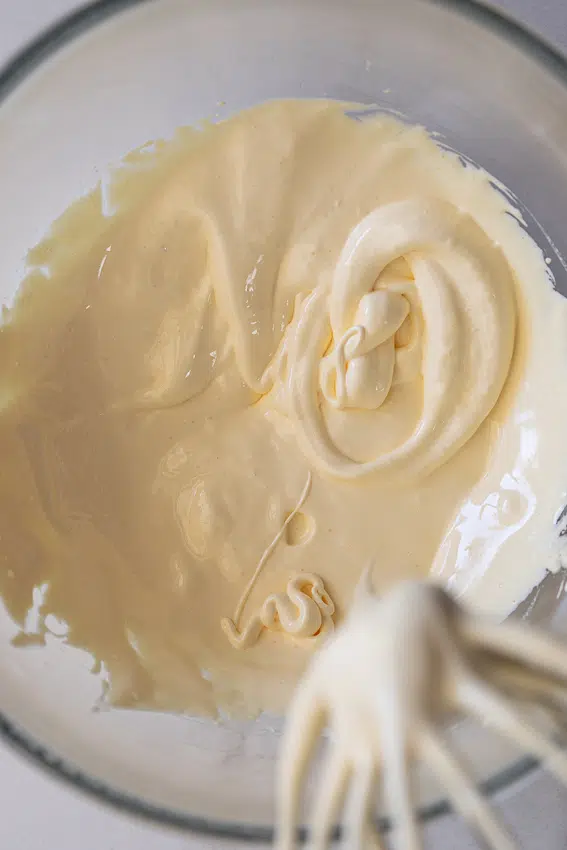 Egg yolks and sugar whipped together.