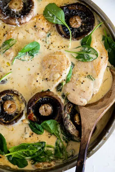 Creamy spinach mushroom chicken