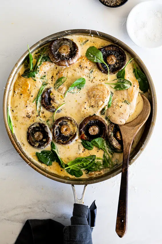 Creamy spinach mushroom chicken