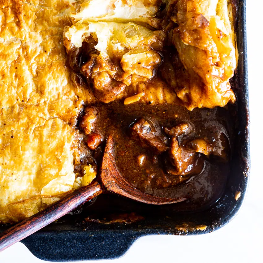 Guiness steak and mushroom pot pie