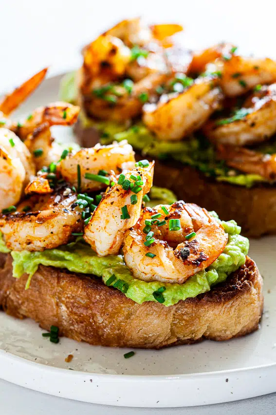 Spicy Shrimp Avocado Bruschetta