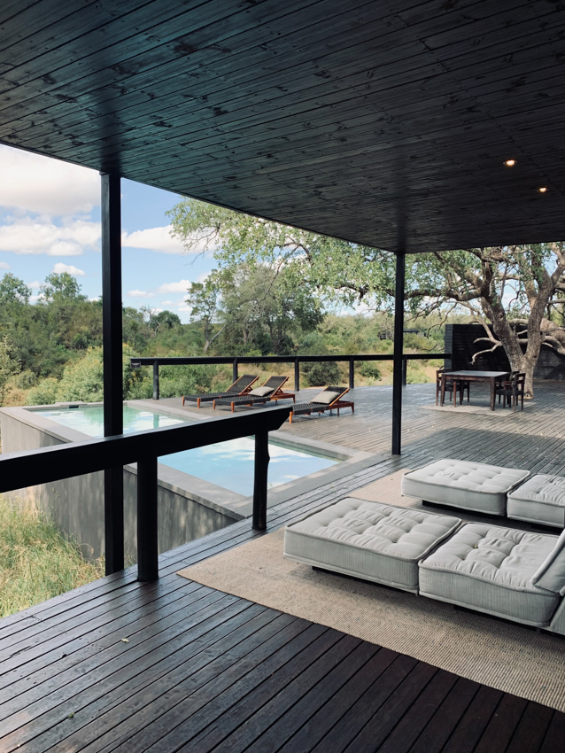 View over pool from bedroom