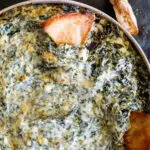 Spanakopita spinach dip with pita chips