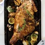 Roasted leg of lamb