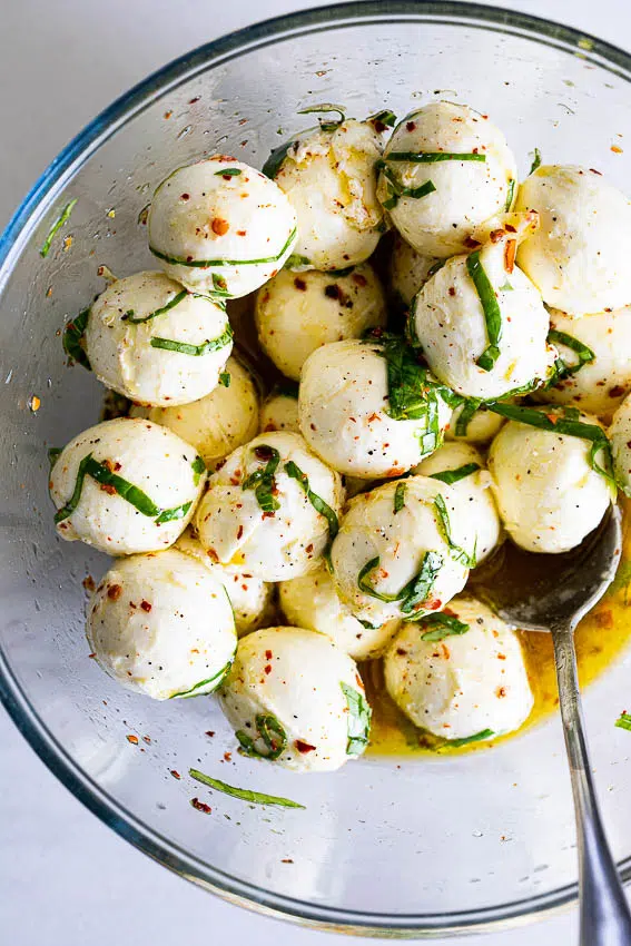 Easy Marinated Mozzarella Balls