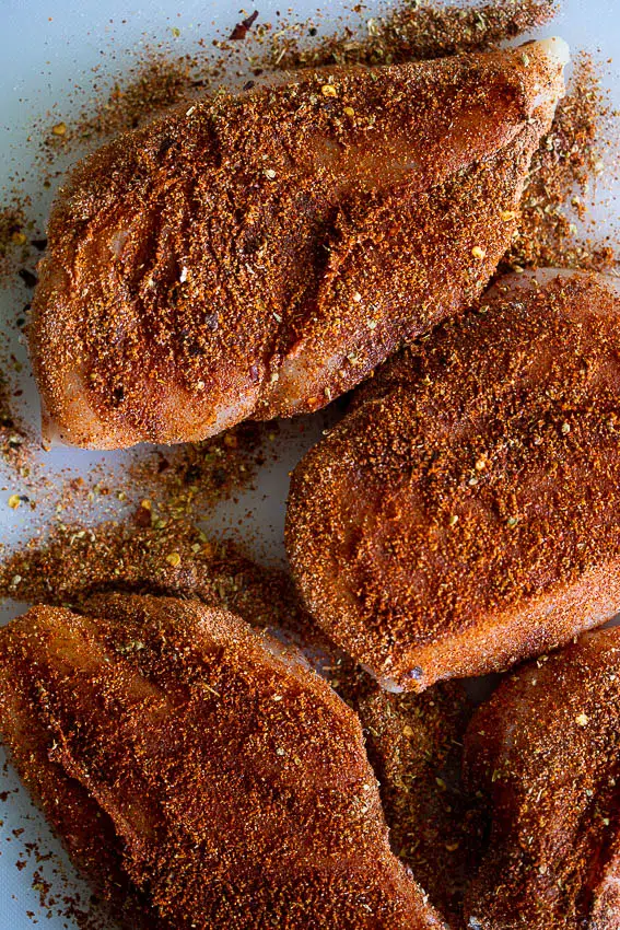 Homemade taco seasoning on chicken