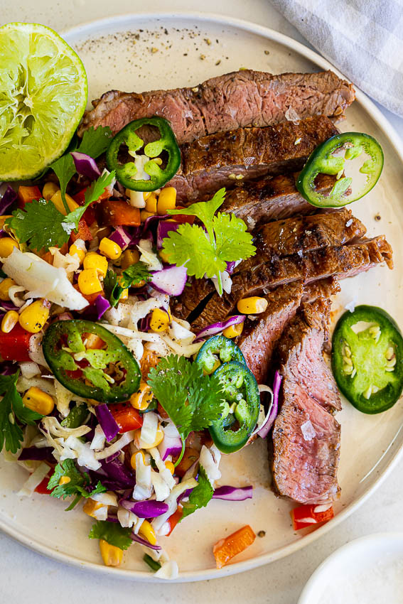 Easy Chipotle Steak with Corn Slaw