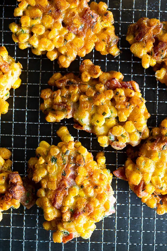 crispy bacon corn fritters