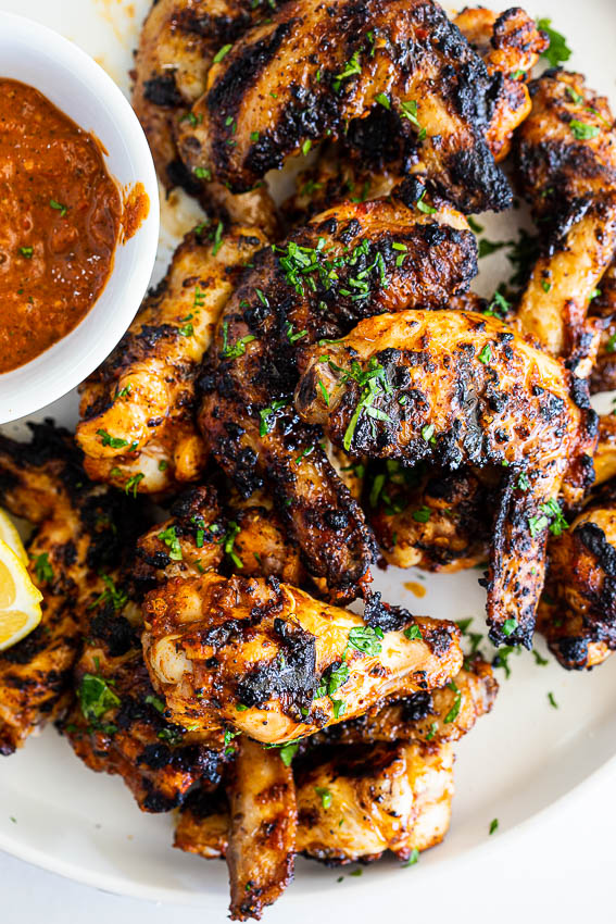 Harissa grilled chicken wings