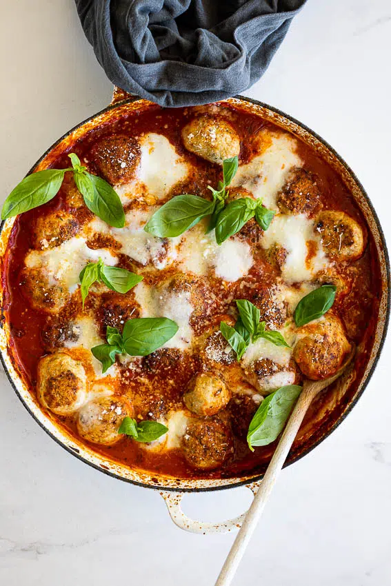 Chicken Parmesan meatballs
