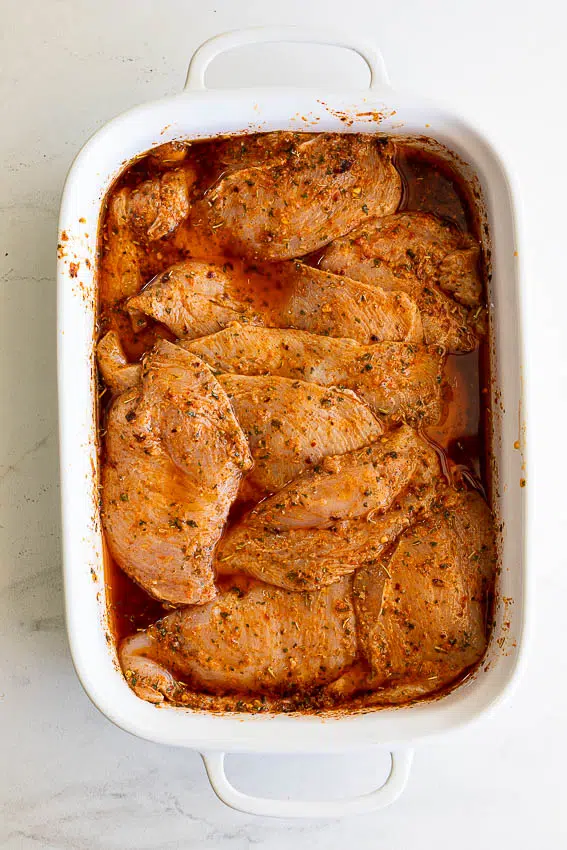 Marinated chicken for chicken burgers