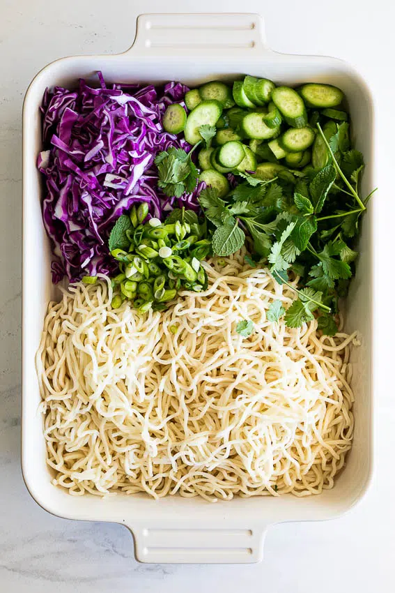 Miso chicken noodle salad