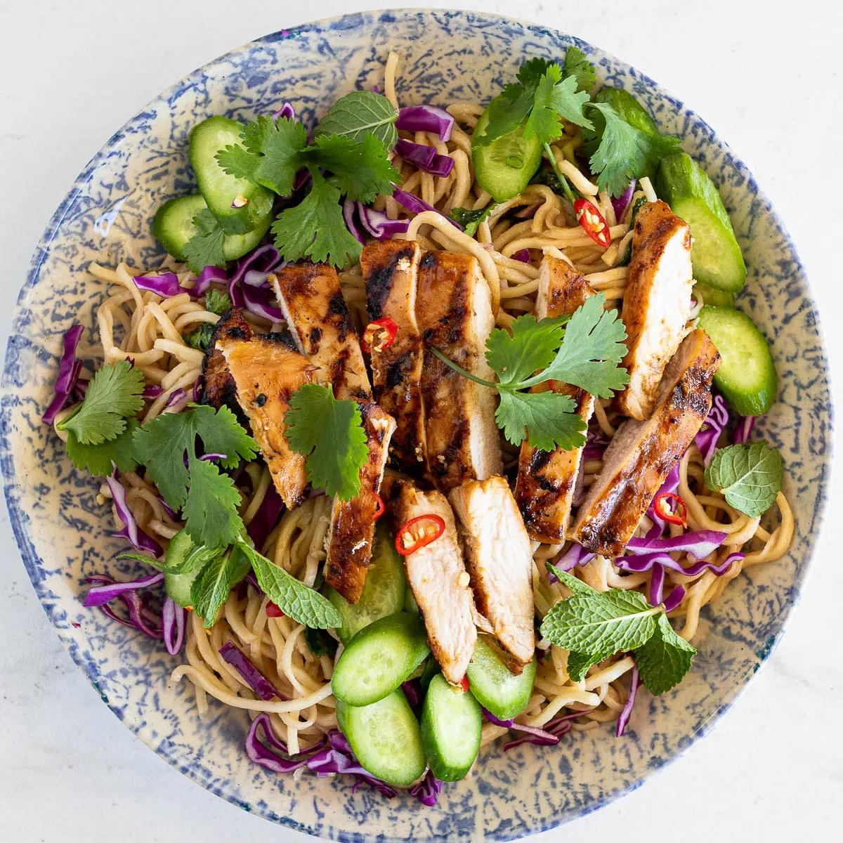 Miso chicken noodle salad