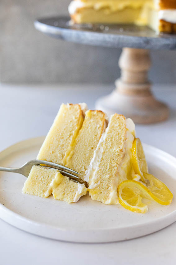 Lemon curd whipped cream cake