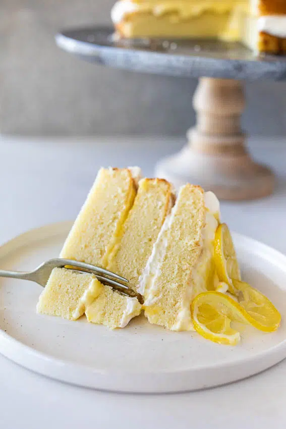 Lemon curd whipped cream cake