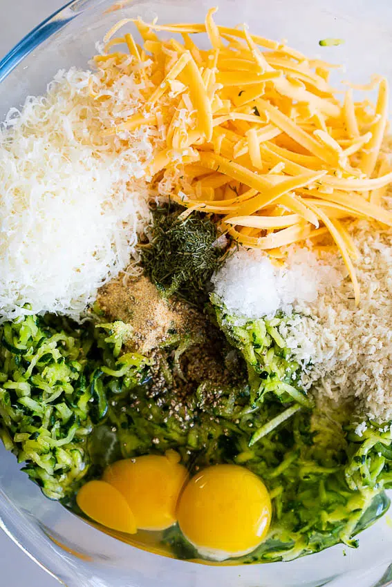 Zucchini tots ingredients