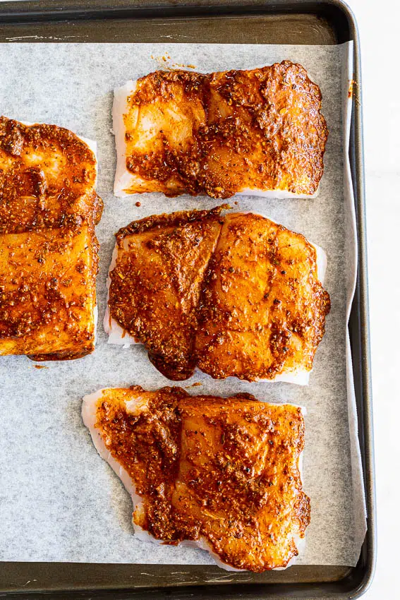 Fish coated in masala spices