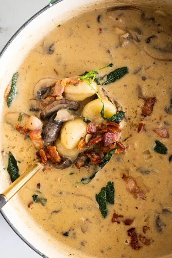 Creamy Bacon Mushroom Gnocchi Soup