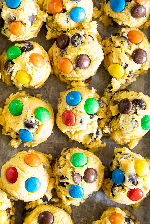 M&M cookie dough balls