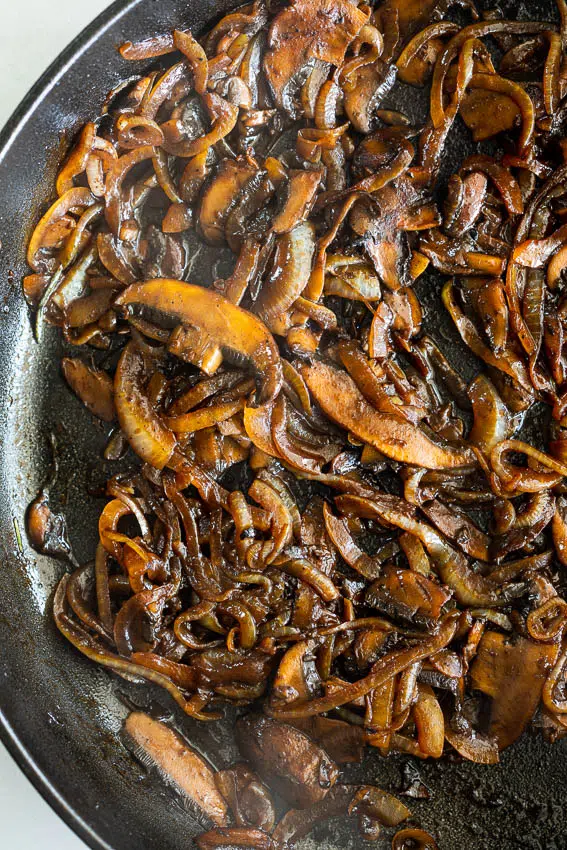 Caramelized onions and mushrooms