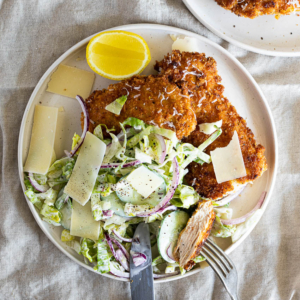 Easy Chicken Milanese with Grinder-style salad