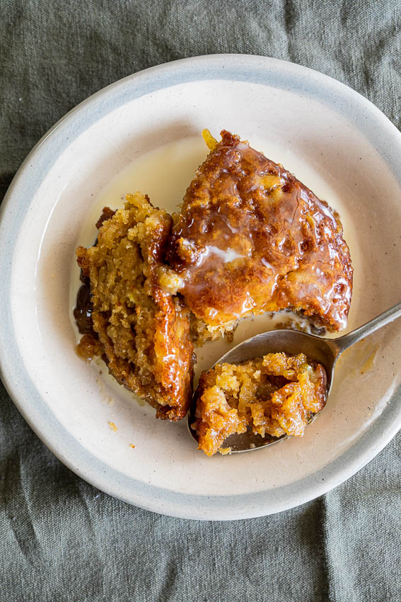 Salted Caramel Apple Pudding Cake