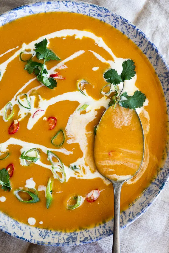 Spicy Miso Coconut Pumpkin Soup