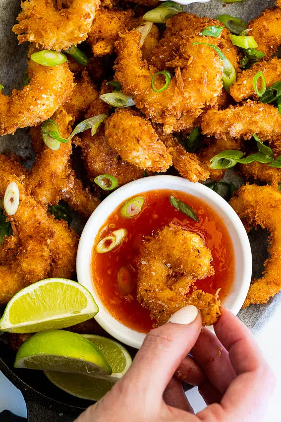 Easy Crispy Coconut Shrimp with sweet chilli sauce