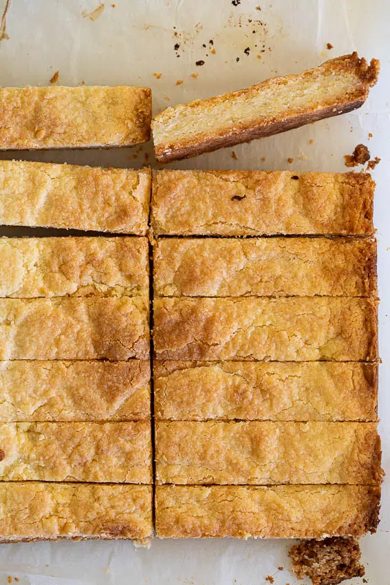 Sliced shortbread cookies