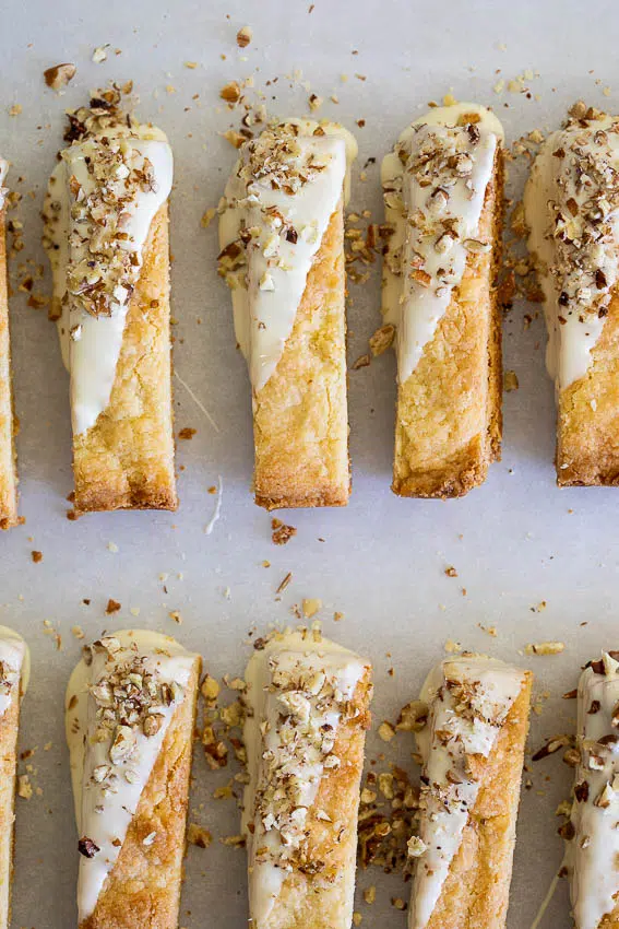 White chocolate pecan shortbread