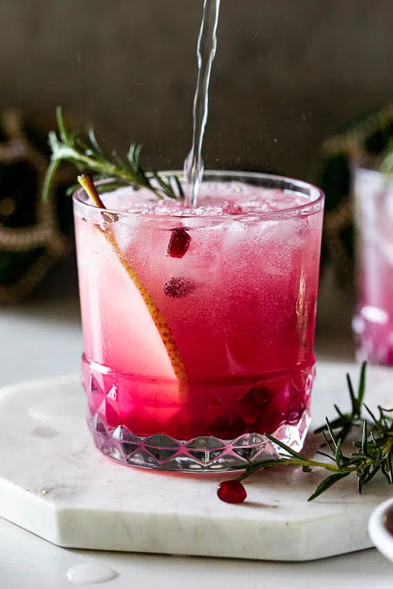 Pomegranate pear spritz