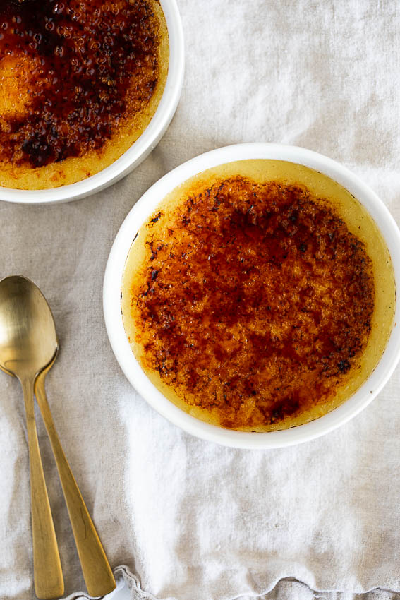 Crème brûlée with the silkiest custard and a perfect burnt sugar topping.