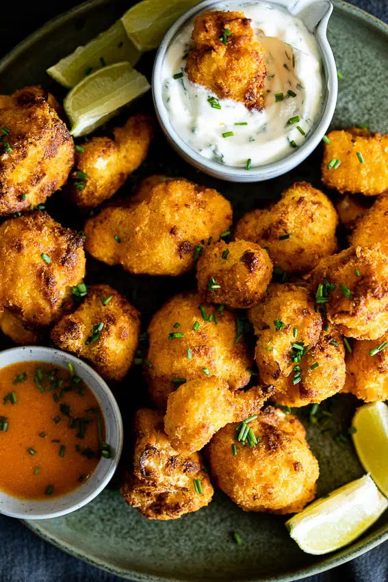 Air Fryer Buffalo Cauliflower with Jalapeño Ranch