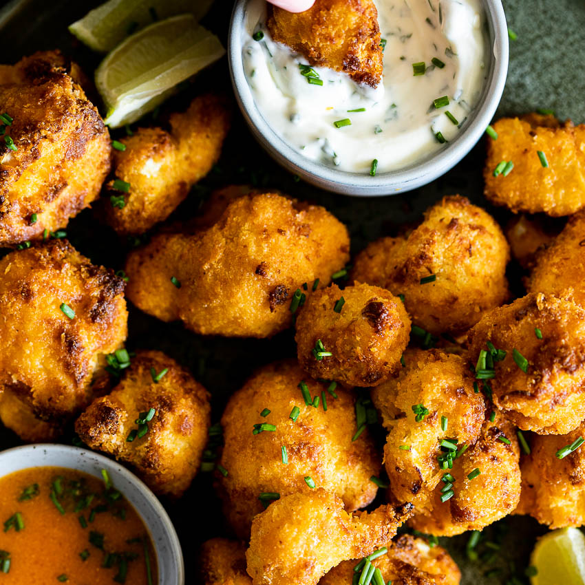 Air Fryer Buffalo Cauliflower with Jalapeño Ranch