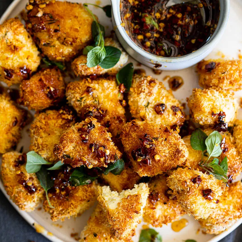 Air fried feta bites
