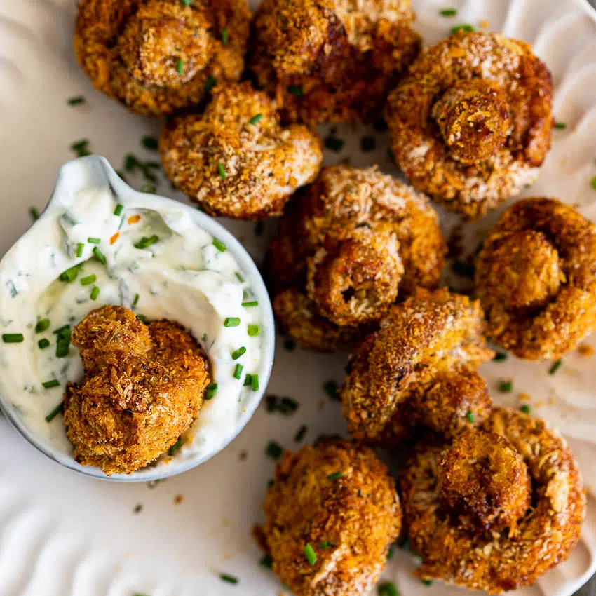 Air fryer crumbed mushrooms