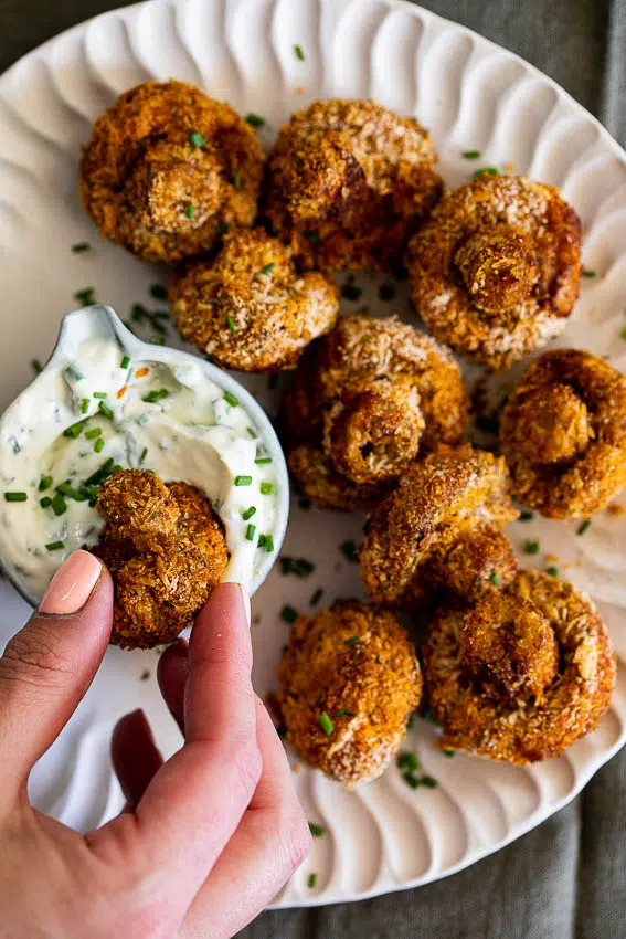 Crumbed Air Fried Mushrooms