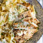 Healthy chicken Alfredo
