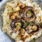 Creamy Baked Risotto with Garlic Butter Mushrooms