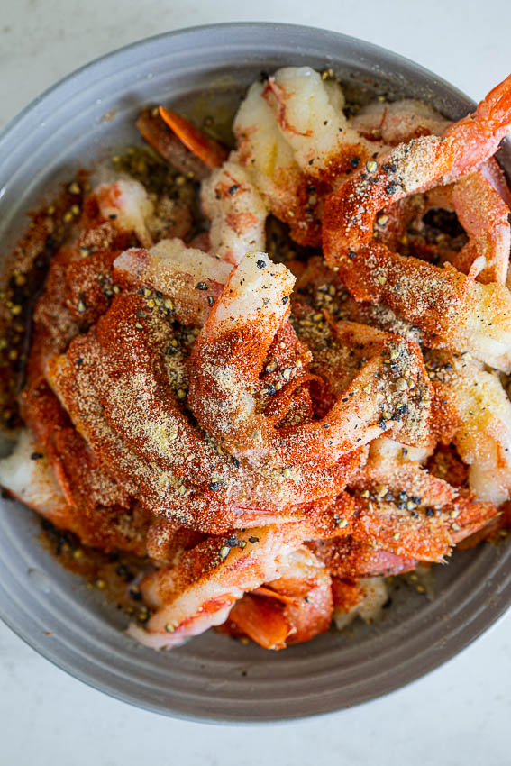 Air fryer shrimp with spices