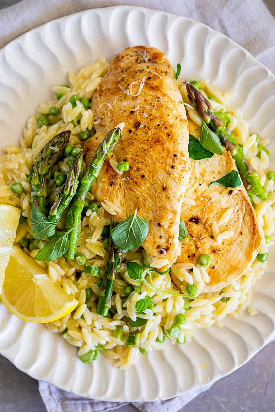 Easy Spring Vegetable Chicken Orzo